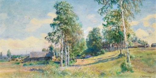 Russian village in Spring
