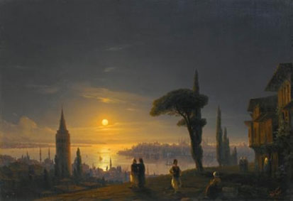The Galata tower by moonlight