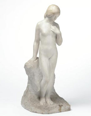 Young nude woman standing