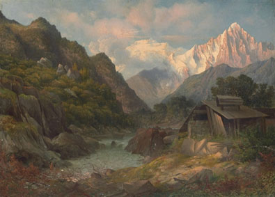 View of Mont Blanc from Chamonix