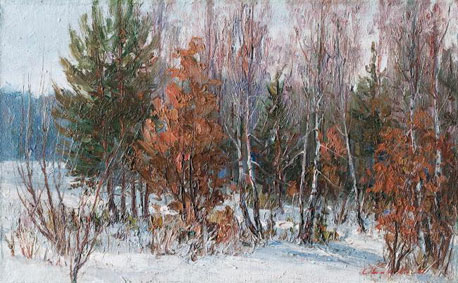 Winter scene in the forest