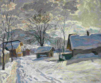 Village in winter