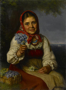Seller of spring flowers