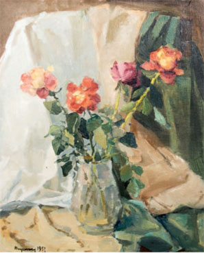 Bouquet de roses dans un vase