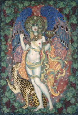 Winged goddess of wine