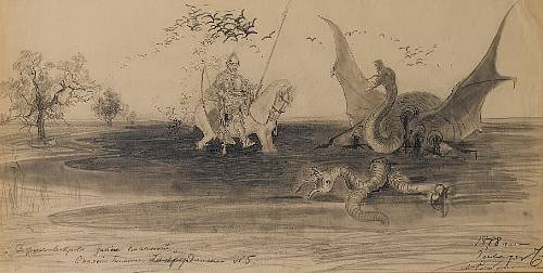 Dobrynja Nikitich and the dragon Gorynitch