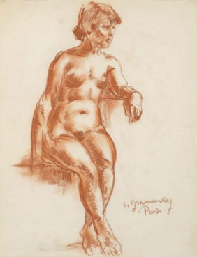 Femme nue assise