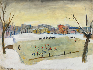 Ice hockey on Patriarch`s pond