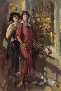 At the window