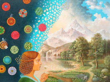 Girl with dandelion, or fantasy and realism