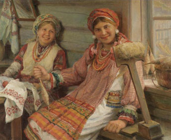 Two young weavers
