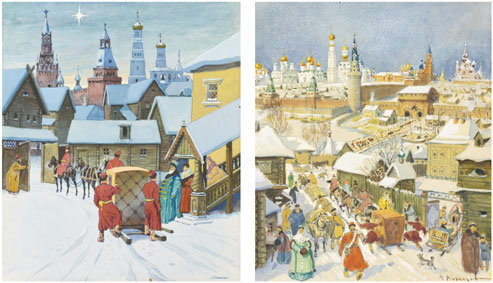Night views of the kremlin: two works on paper