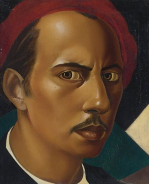 Portrait of a man with red beret (possibly Roberto Montenegro)