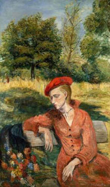 Jeune fille dans un jardin