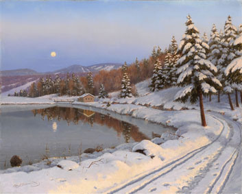 Moonlit lake