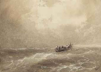 A lifeboat at sea