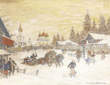 Russian village in winter
