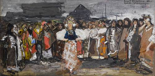Dancing at a village festival, Pomor`e