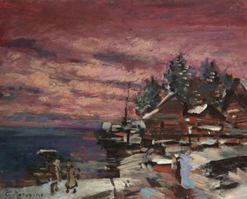 Village in winter