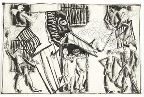 Anarchists, an illustration for Novyii Satyricon magazine, no. 17, 1917