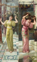 Under an Arbor and Young Beauty By a Pool 