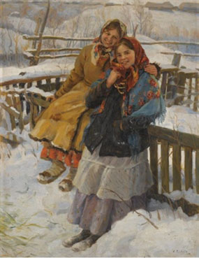 Two girls in the snow