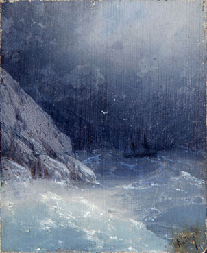 Ship in a storm