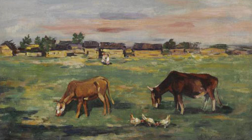 Landscape with cows