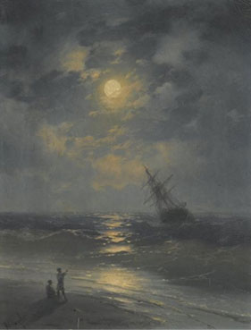Moonlight on the sea