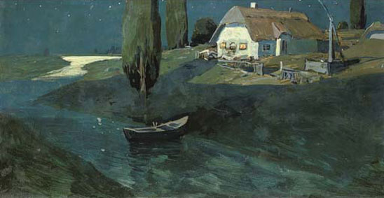 Nocturnal river scene