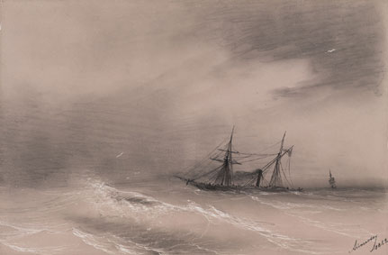 At sea