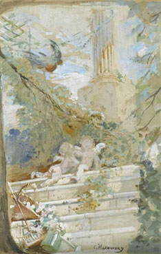Putti in a garden