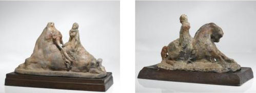 A pair of sculptures