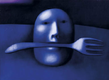 Head with a fork
