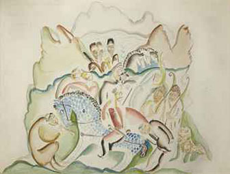Design for a curtain for Arsène ou l`Apothéose Géorgienne
