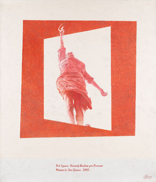 Red Square: painterly realism of a peasant woman in two spaces, from remembrance of time past series