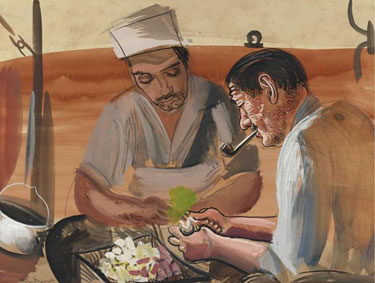 Peeling potatoes