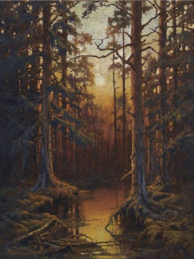 Forest sunset