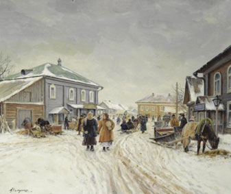 Village in winter