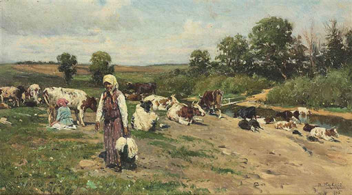 Herd by the river