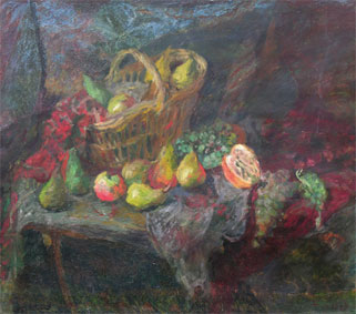 Nature morte au panier et aux fruits