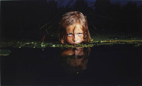 Girl in a swamp