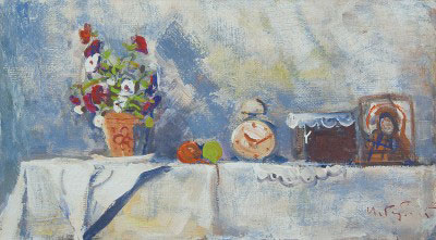 Still life with a clock