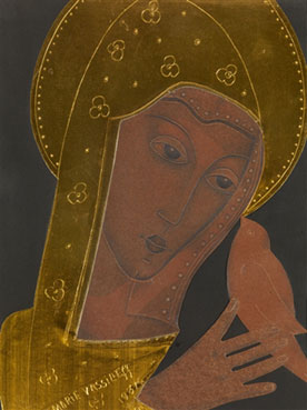 Saint with a dove