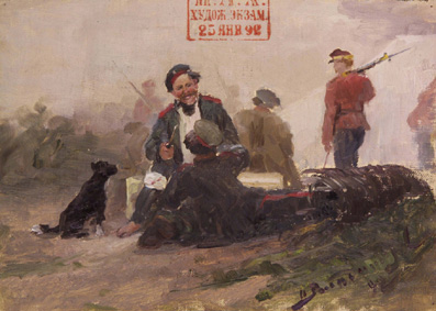 Smoking a pipe before the battle