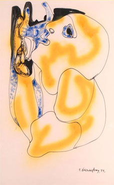 Composition with a yellow head