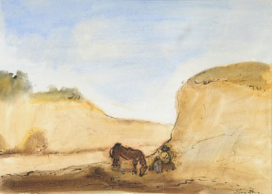 Paysage au cavalier