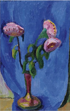 Flowers on a blue ground
