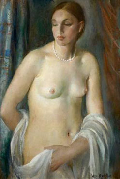 Nu au collier de perle