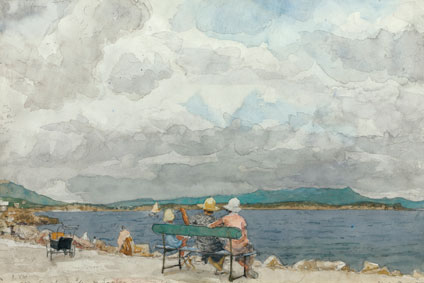 The artist`s family in Sanary, courtyard in Italy and the fall of the house of usher